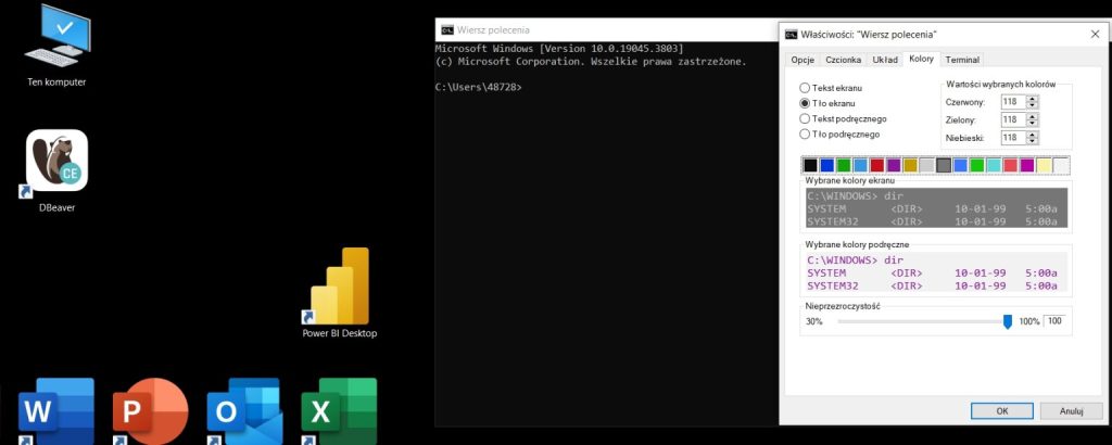 Terminal systemu operacyjnego tym razem Microsoft Windows.