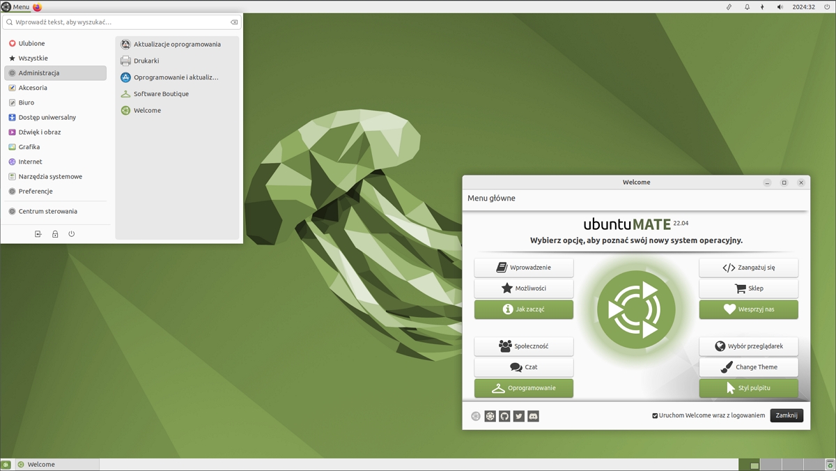 Obrazek przedstawia dystrybucję Ubuntu MATE