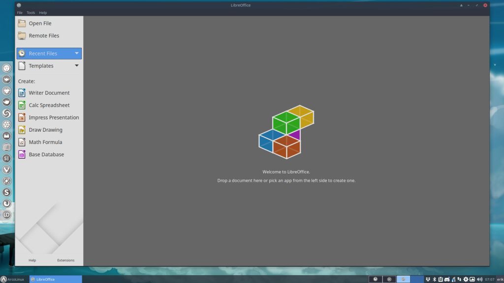 LibreOffice w dystrybucji Arco Linux