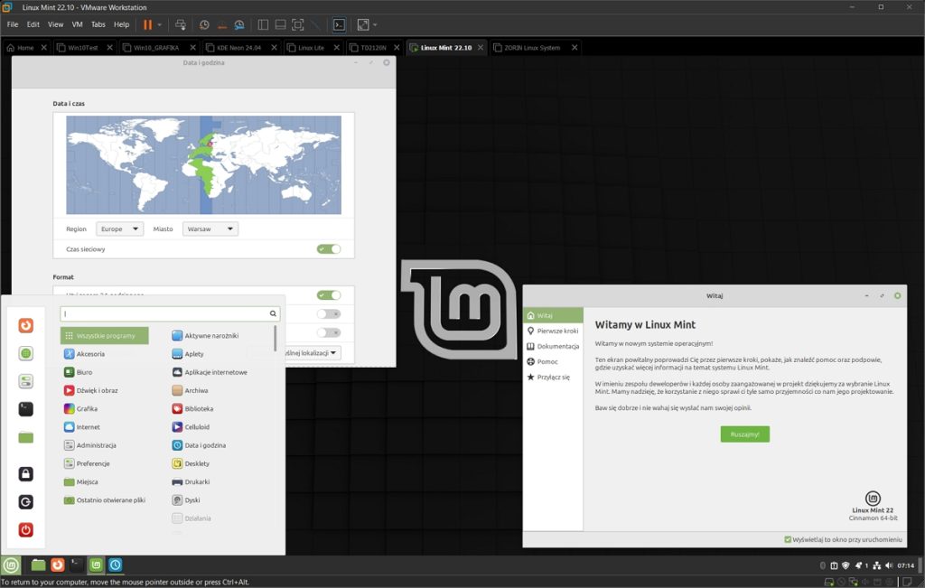 Linux Mint ze środowiskiem graficznym Cinnamon