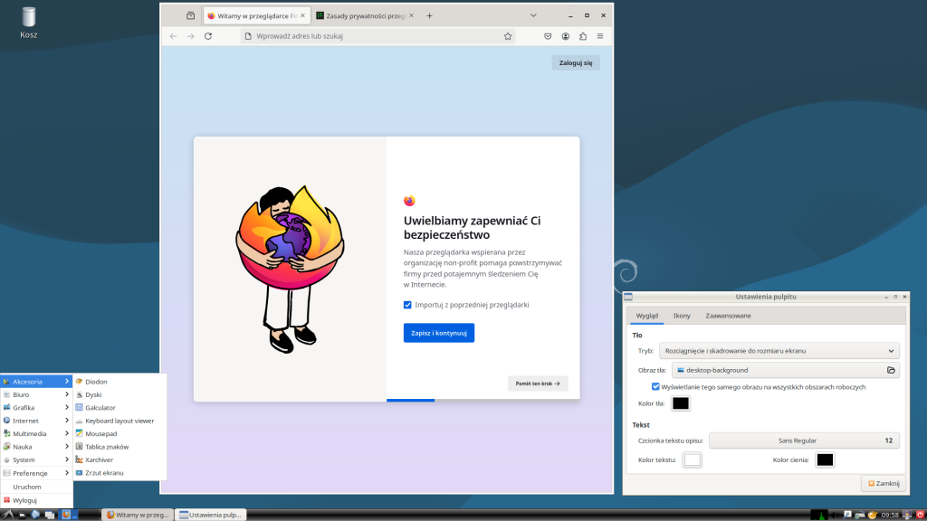 Dystrybucja Debian Linux z domyślnym LXDE