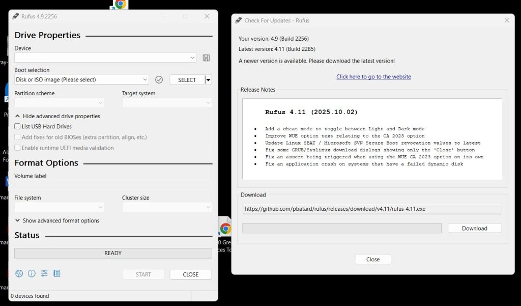 Rufus do tworzenia dysku rozruchowego z Linuksem Ubuntu