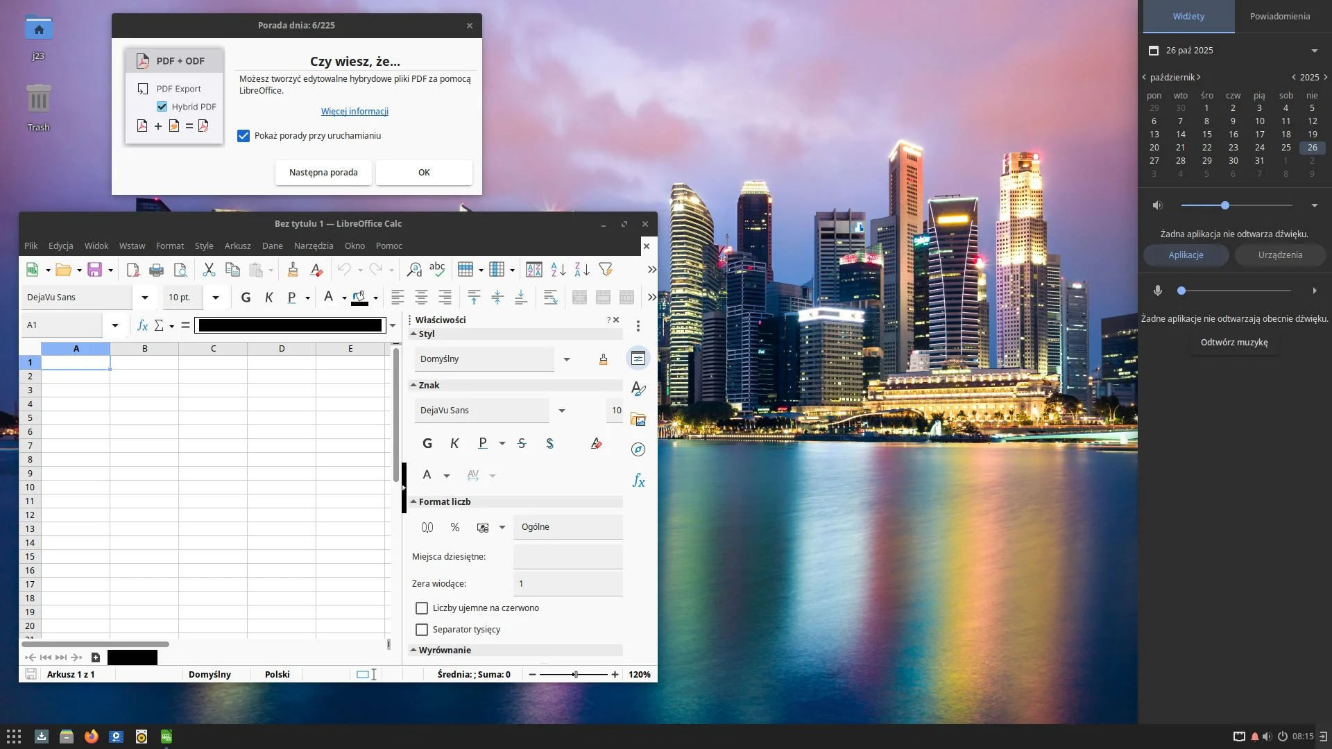 Pulpit użytkownika dystrybucji SolusOS Linux
